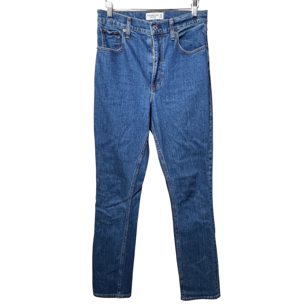 Abercrombie & Fitch Womens Jeans Slim Straight Ultra High Rise 28 6L Blue Denim